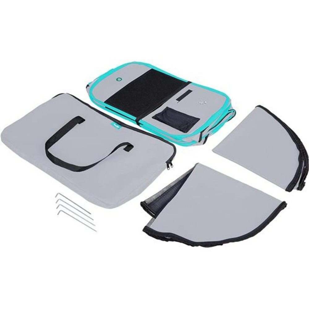 Pet Dog Playpen Portable Soft Dog with Carry Bag  (Small, Grey)